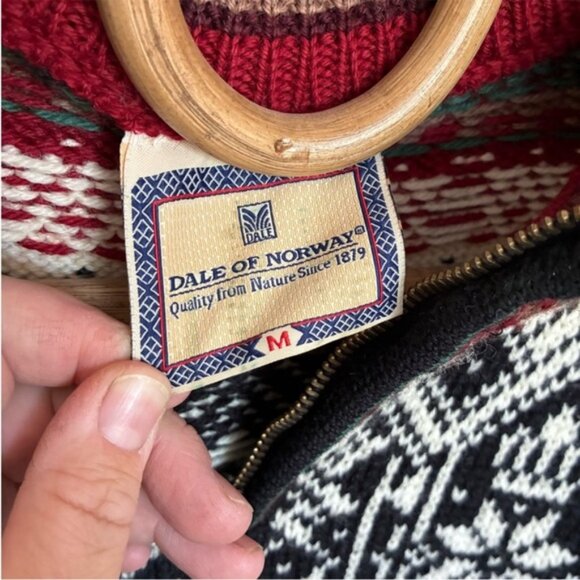Dale of Norway Classic Faire Isle Apres Ski Quarter Zip Sweater 100% Wool Mens M - Picture 3 of 8